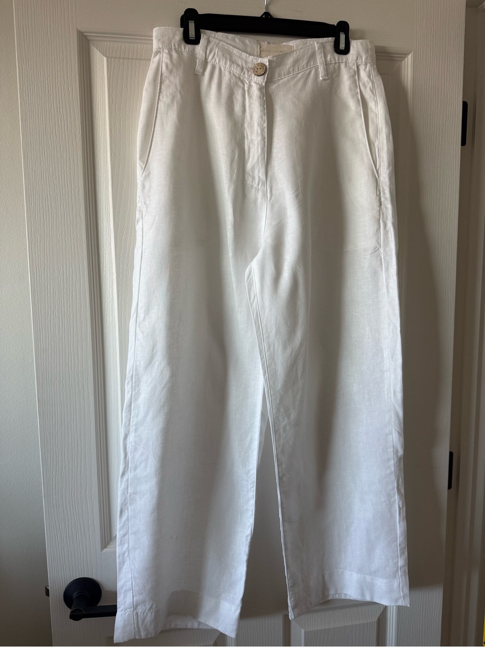White Wide-Leg Linen 100% Road to Nowhere Pants